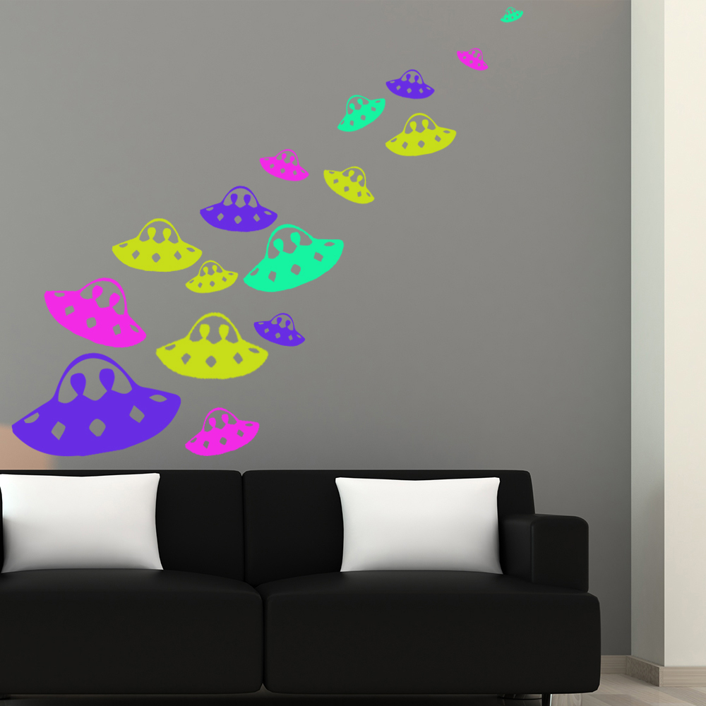 Alien Spaceship UFO Space Wall Sticker Pack | Icon Wall Stickers